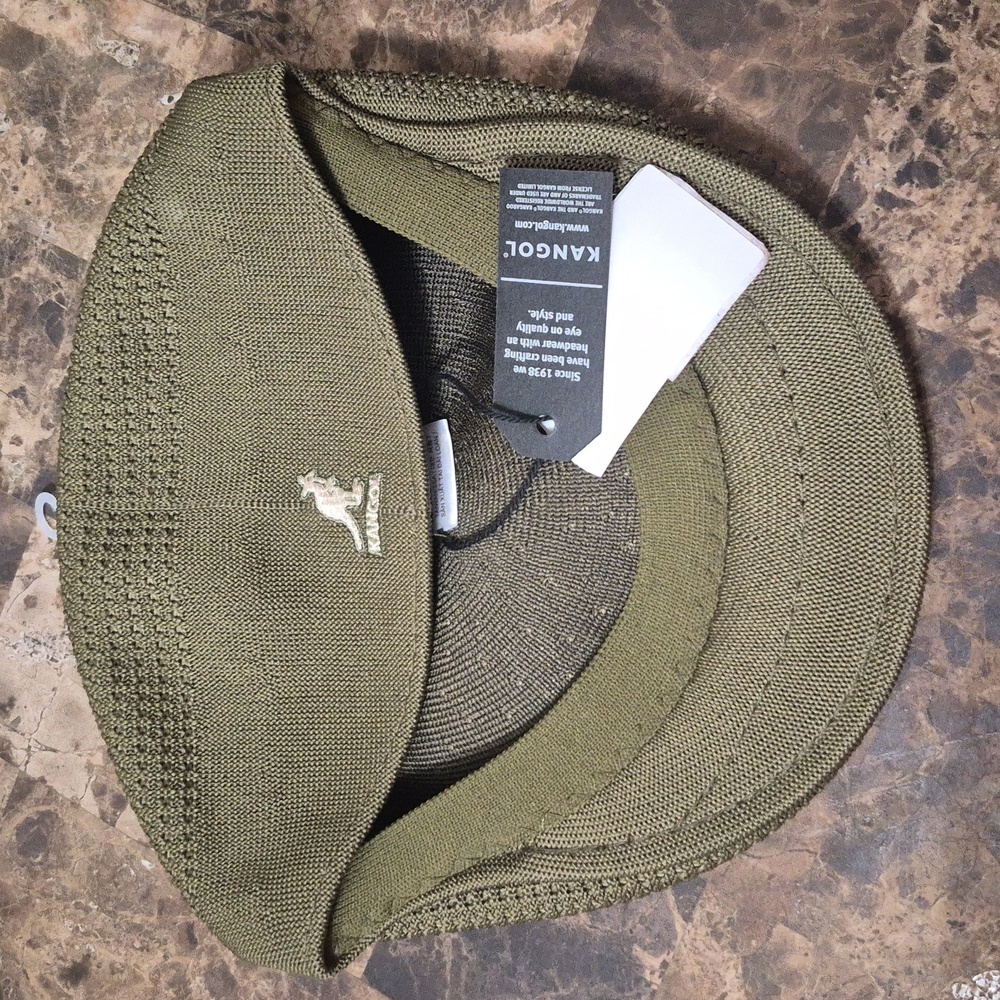 Men's Olive Knit Beret Hat Ventair  504 - Picture 5 of 6